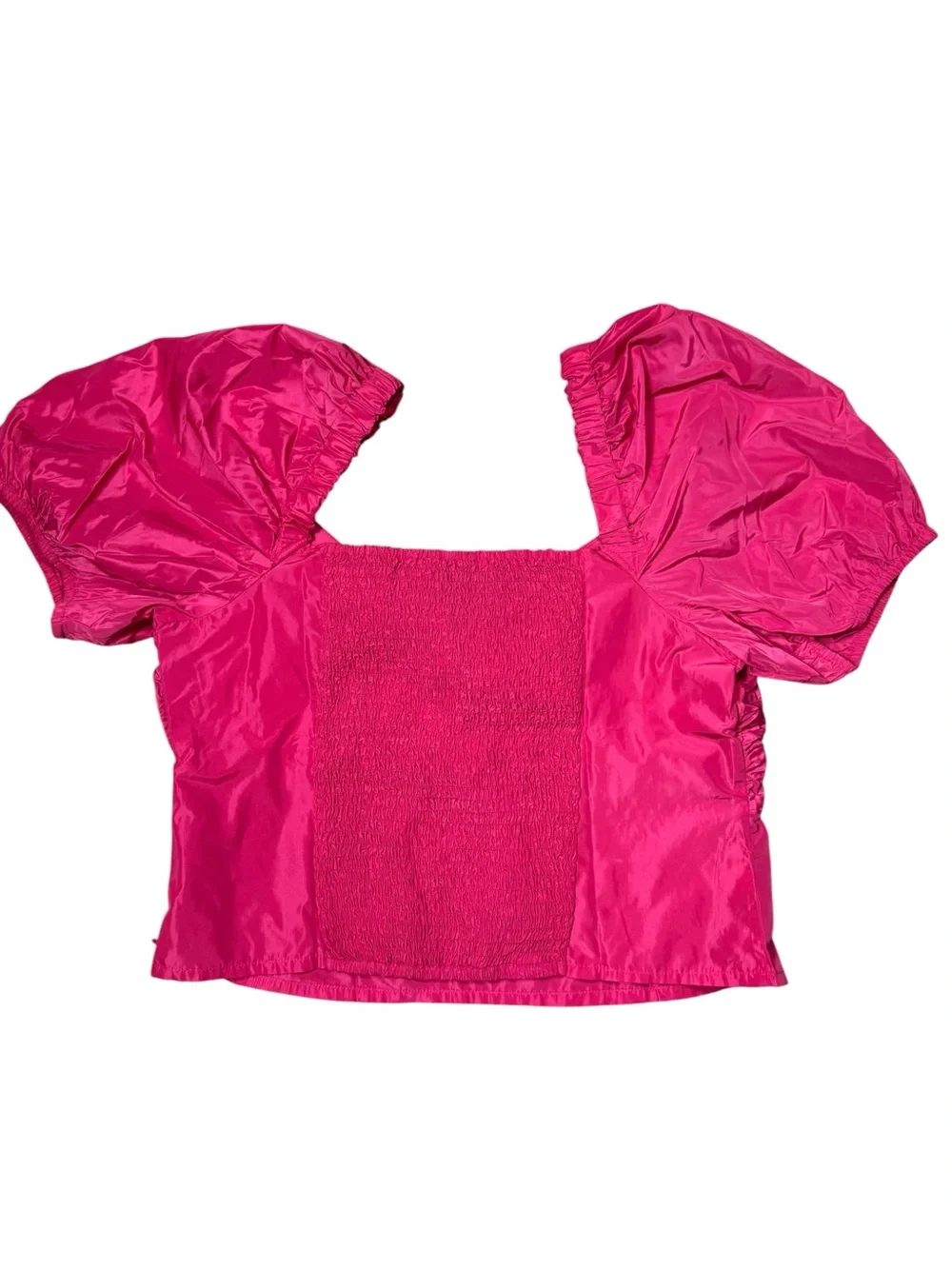 NWT New LOFT Taffeta Puff Sleeve Sweetheart Top In Melrose Pink Size 14